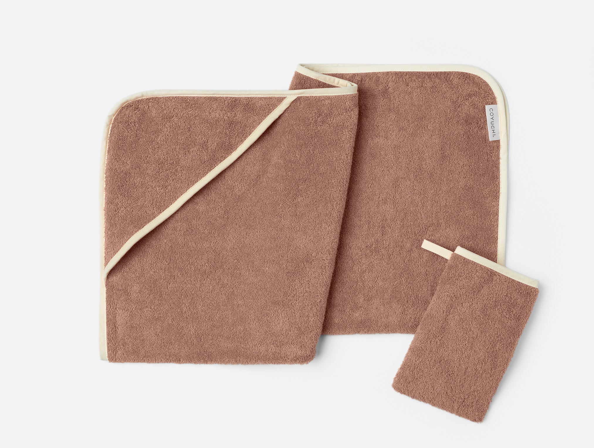 Cloud Loom™ Organic Baby Hooded Towel and Bath Mitt Set