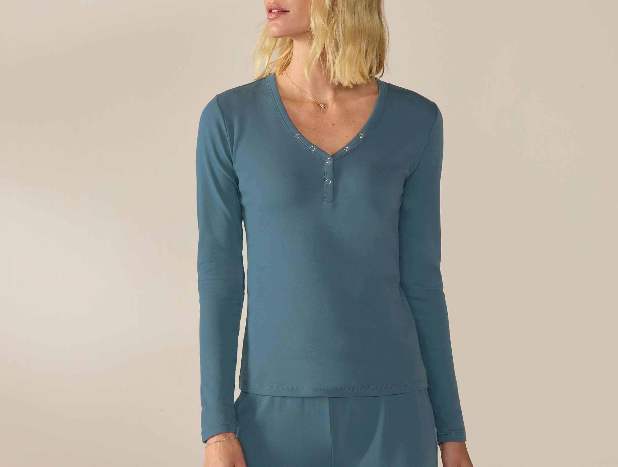Women's Pima Organic Knit Henley