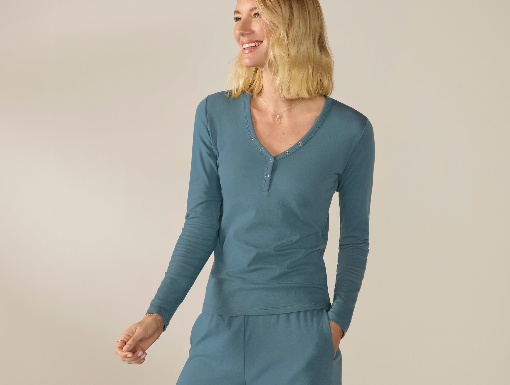 Women's Pima Organic Knit Henley