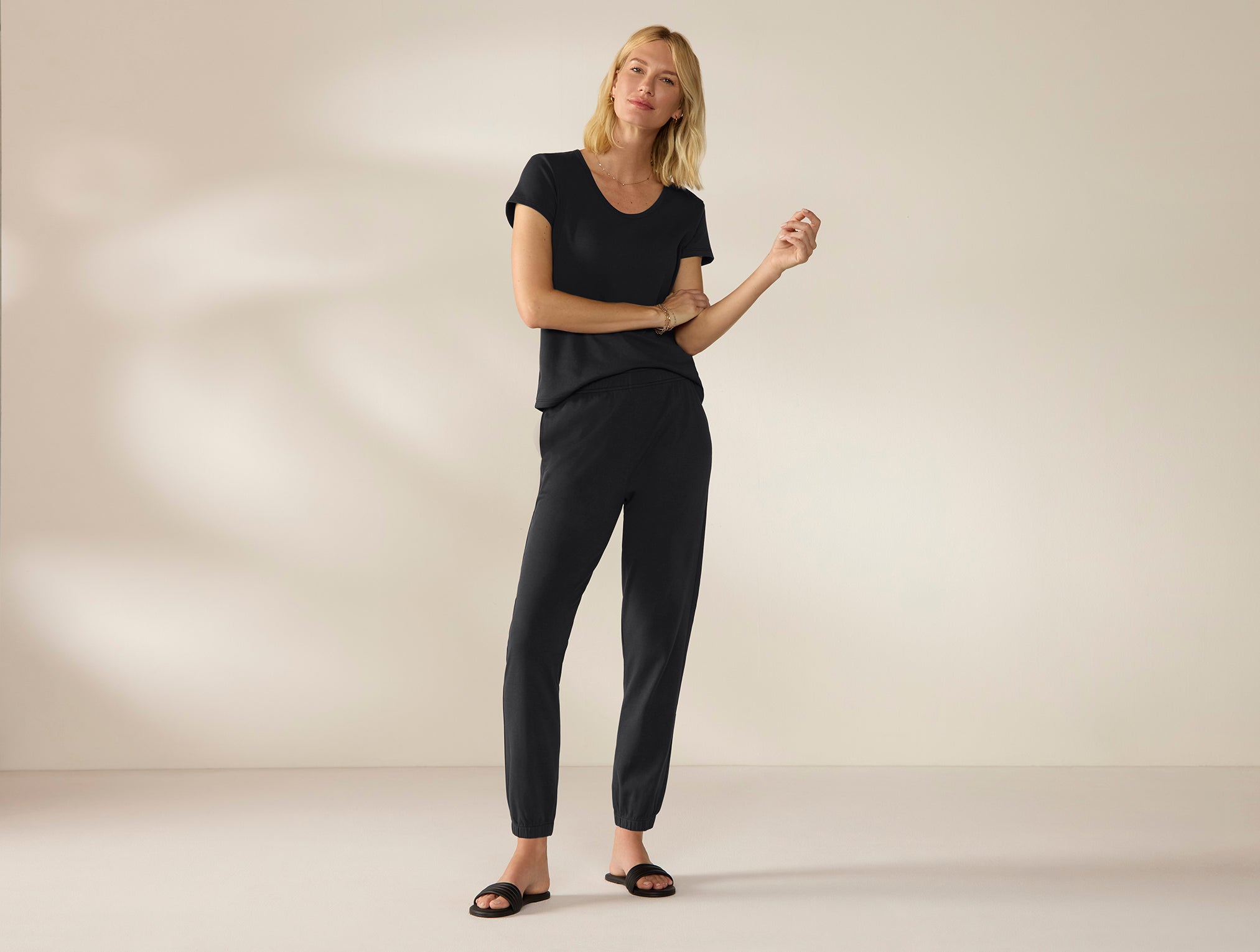 Women's Pima Organic Knit Jogger + Tee Set