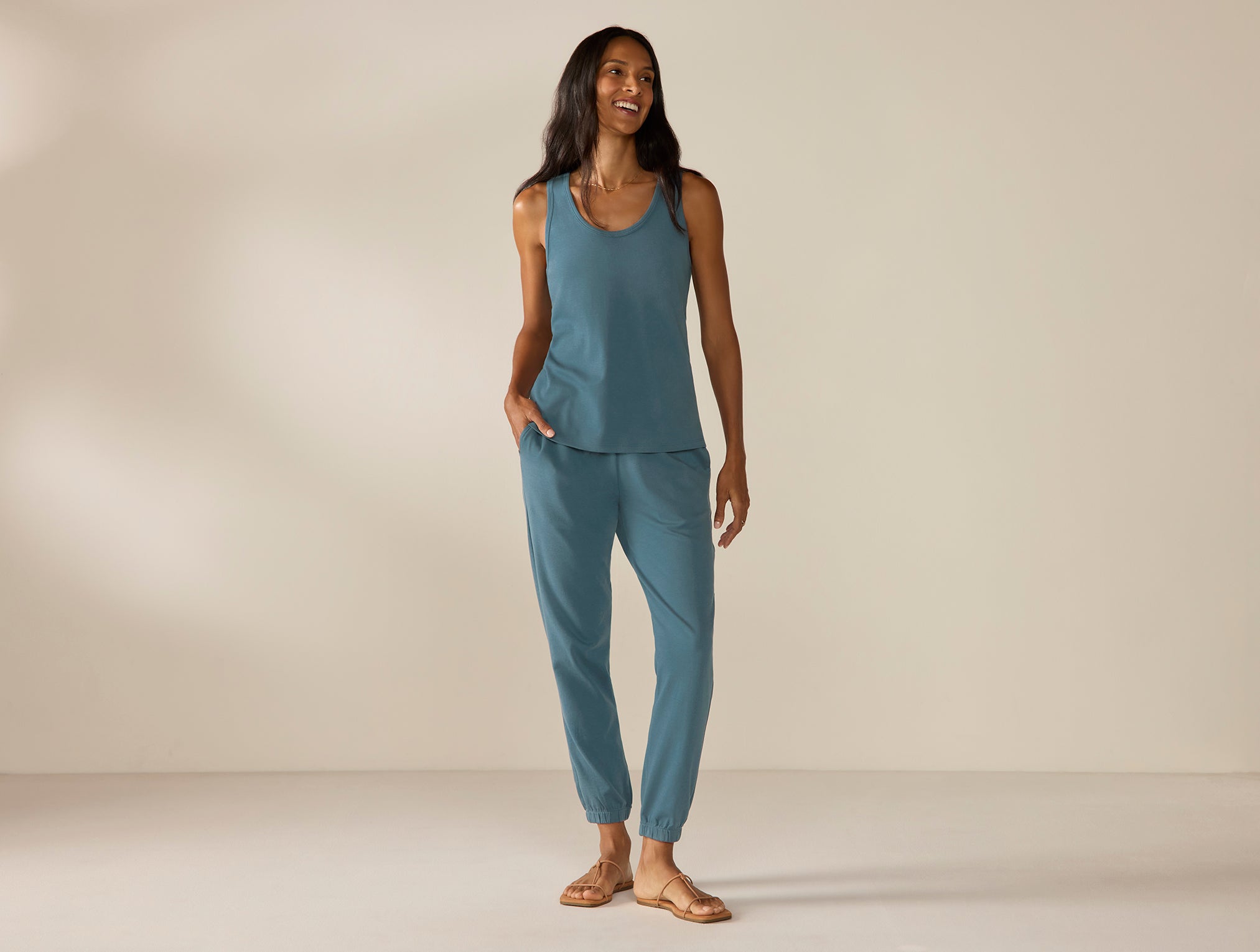 Women's Pima Organic Knit Jogger + Tank Set