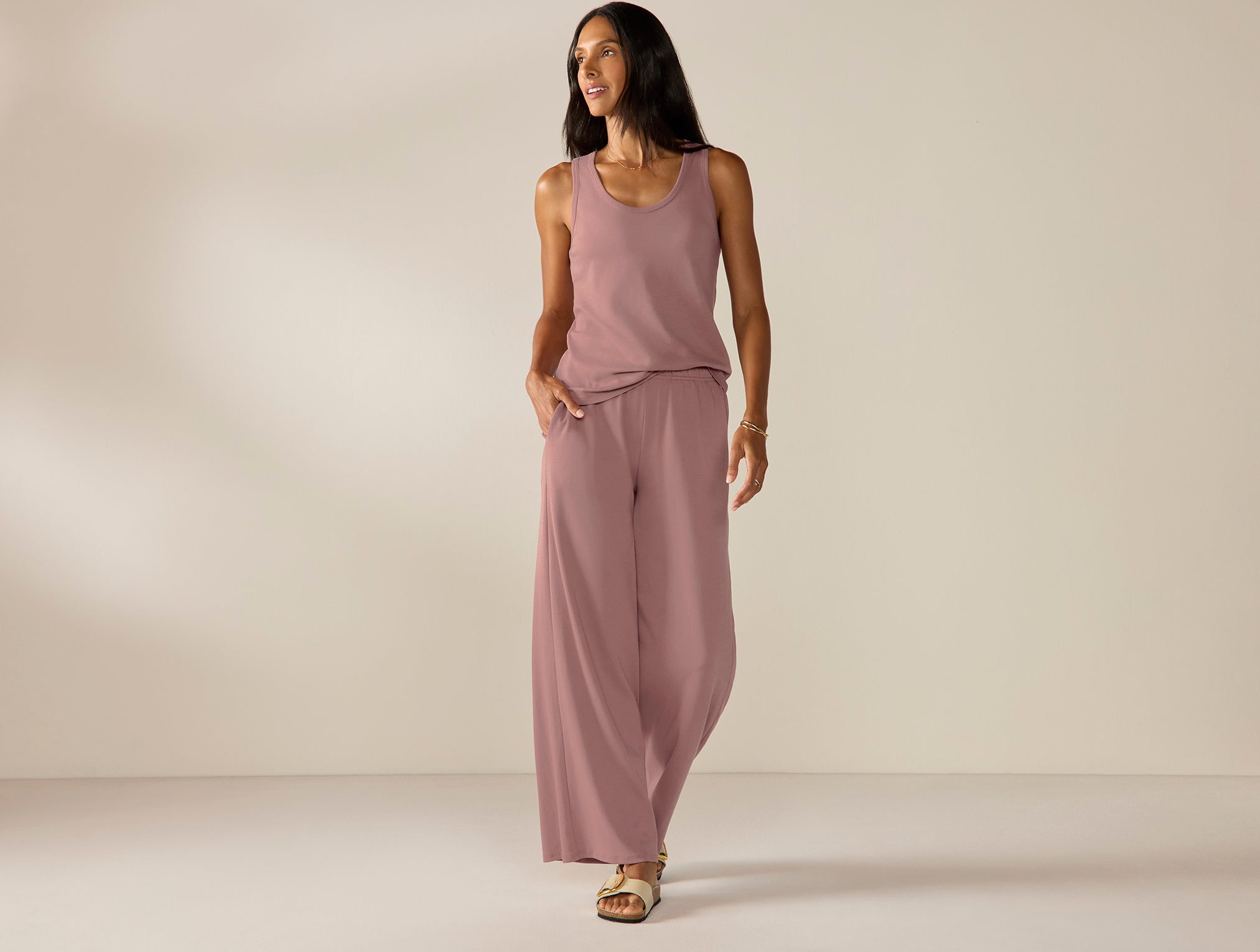 Women's Pima Organic Knit Wide Leg Pant